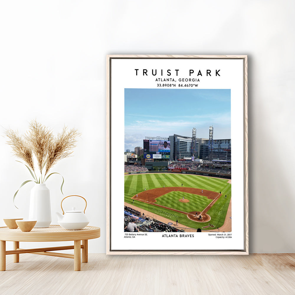 Truist Park Stadium, Atlanta Braves Baseball Stadium Wall Art Print, Framed Canvas Prints Wall Art