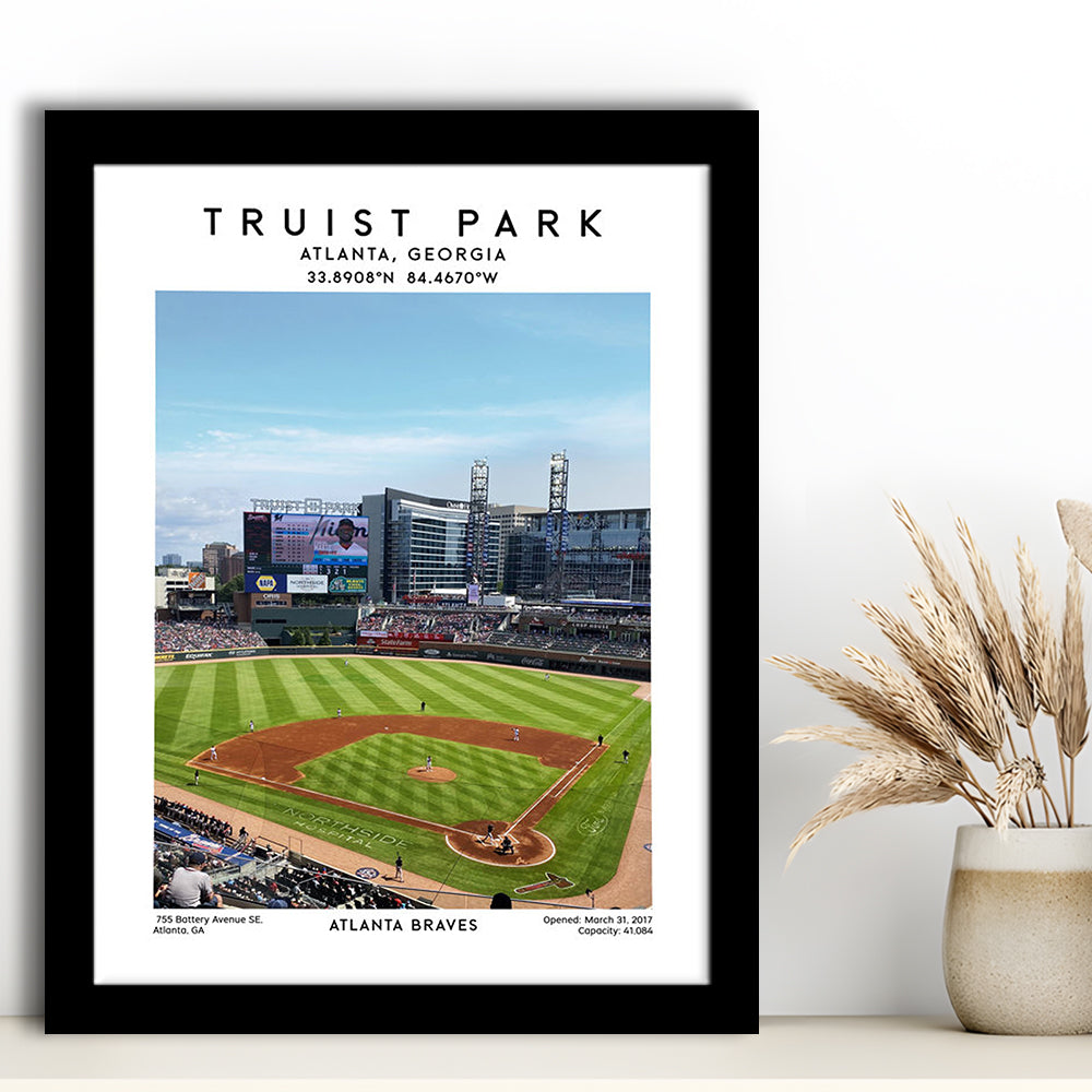 Truist Park Stadium, Atlanta Braves Baseball Stadium Wall Art Print, Framed Art Prints Wall Decor