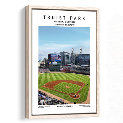Truist Park Stadium, Atlanta Braves Baseball Stadium Wall Art Print, Framed Canvas Prints Wall Art
