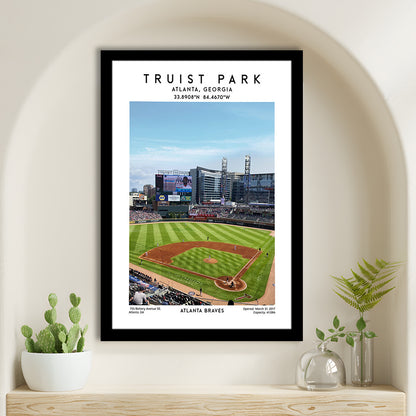 Truist Park Stadium, Atlanta Braves Baseball Stadium Wall Art Print, Framed Art Prints Wall Decor
