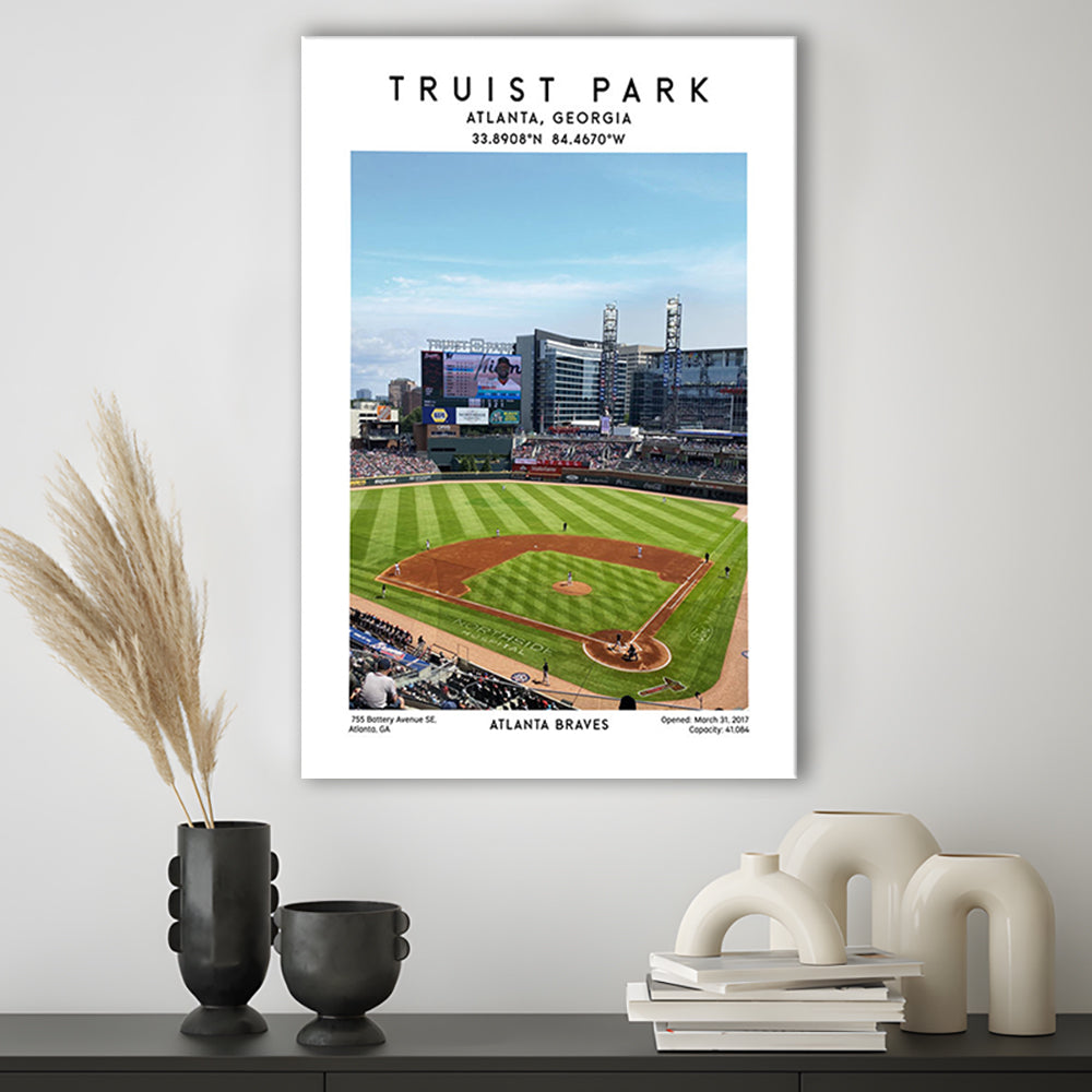 Truist Park Stadium, Atlanta Braves Baseball Stadium Wall Art Print, Canvas Prints Wall Art, Man Cave Decor