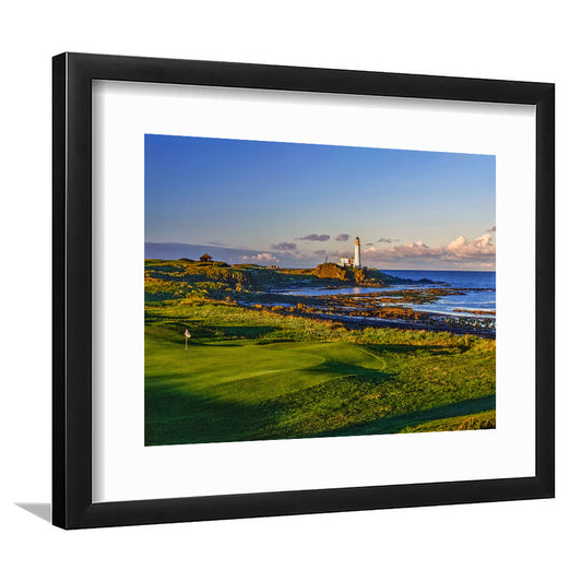 Turnberry Golf Club, Alisa Course Hole 10R, Turnberry, Scotland, Goft Art Print, Framed Art Print White Border Wall Decor