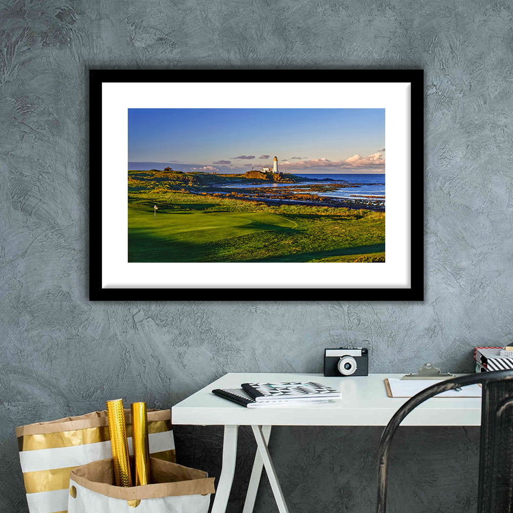 Turnberry Golf Club, Alisa Course Hole 10R, Turnberry, Scotland, Goft Art Print, Framed Art Print White Border Wall Decor