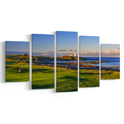 Turnberry Golf Club, Alisa Course Hole 10R, Turnberry, Scotland, Golf Art Print, 5 Pieces Mixed Canvas Print Wall Art