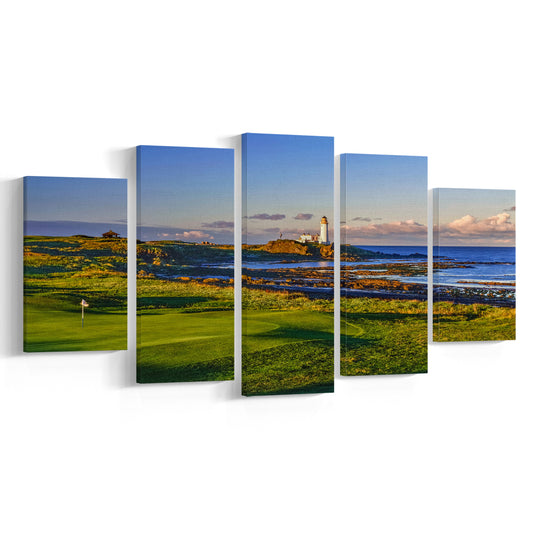 Turnberry Golf Club, Alisa Course Hole 10R, Turnberry, Scotland, Golf Art Print, 5 Pieces Mixed Canvas Print Wall Art