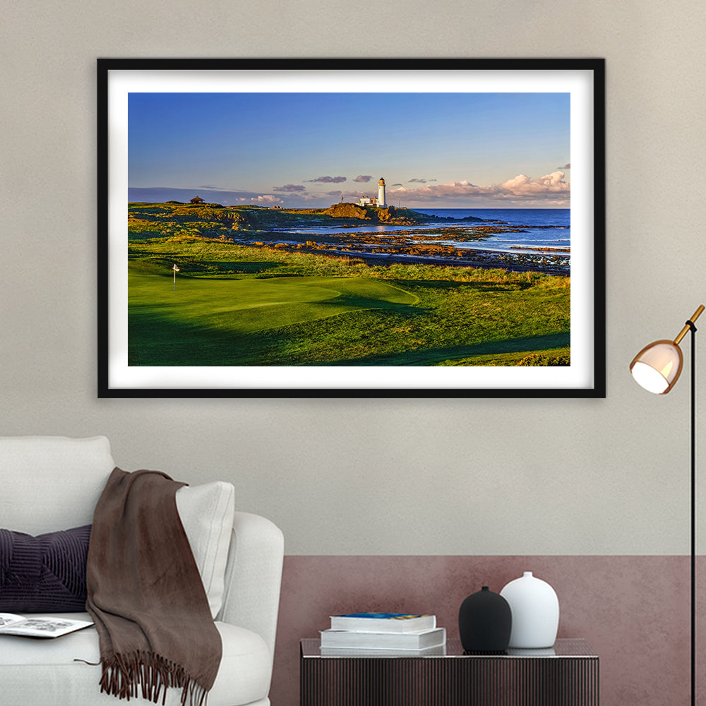 Turnberry Golf Club, Alisa Course Hole 10R, Turnberry, Scotland, Goft Art Print, Framed Art Print White Border Wall Decor
