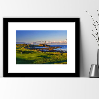 Turnberry Golf Club, Alisa Course Hole 10R, Turnberry, Scotland, Goft Art Print, Framed Art Print White Border Wall Decor