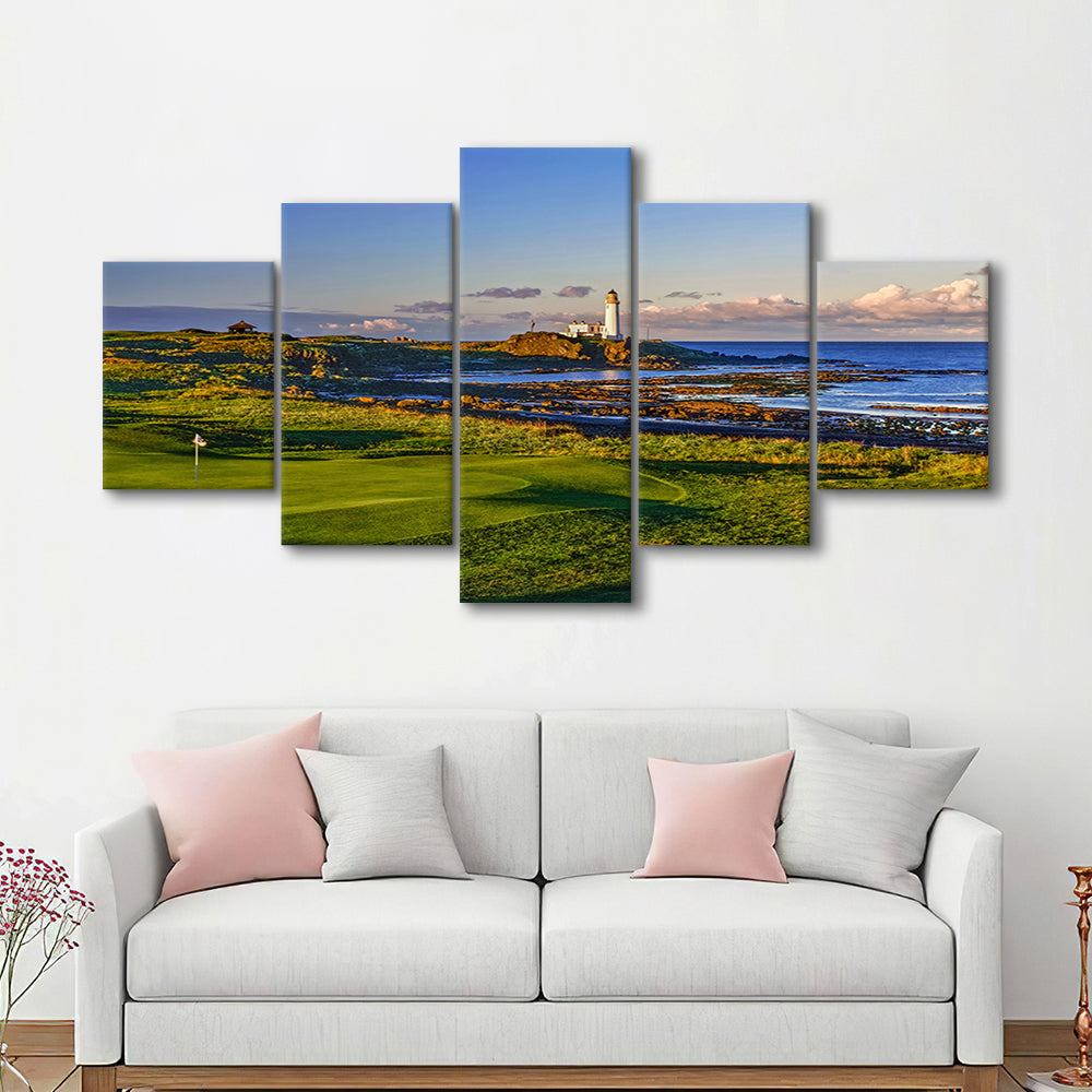 Turnberry Golf Club, Alisa Course Hole 10R, Turnberry, Scotland, Golf Art Print, 5 Pieces Mixed Canvas Print Wall Art
