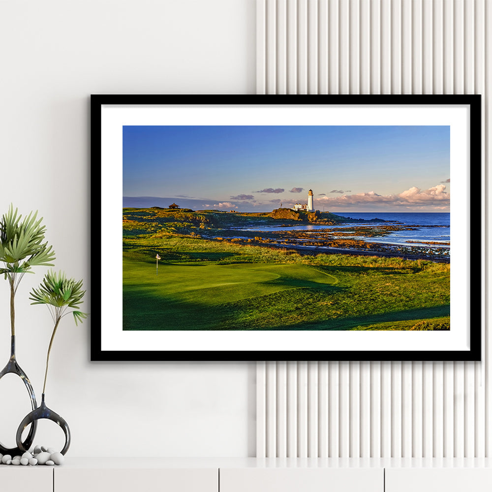 Turnberry Golf Club, Alisa Course Hole 10R, Turnberry, Scotland, Goft Art Print, Framed Art Print White Border Wall Decor