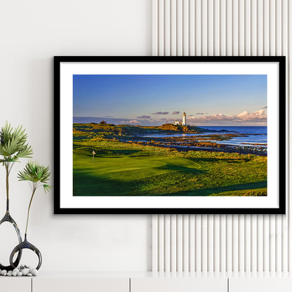 Turnberry Golf Club, Alisa Course Hole 10R, Turnberry, Scotland, Goft Art Print, Framed Art Print White Border Wall Decor
