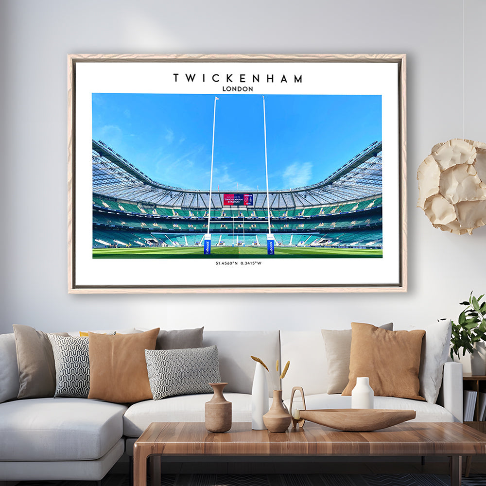 Twickenham Rugby Stadium, Iconic Rugby Stadium Wall Art Print, England Rugby Decor, Framed Canvas Print Wall Art
