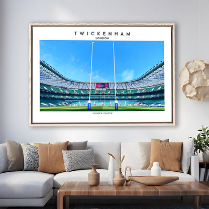 Twickenham Rugby Stadium, Iconic Rugby Stadium Wall Art Print, England Rugby Decor, Framed Canvas Print Wall Art