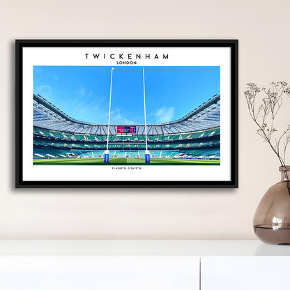 Twickenham Rugby Stadium, Iconic Rugby Stadium Wall Art Print, England Rugby Decor, Framed Canvas Print Wall Art