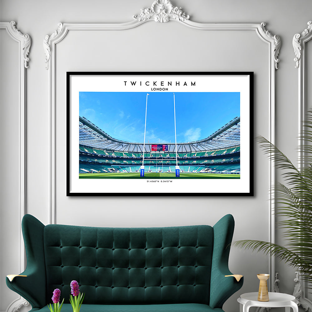 Twickenham Rugby Stadium, Iconic Rugby Stadium Wall Art Print, England Rugby Decor, Framed Art Print Wall Decor