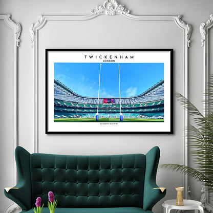 Twickenham Rugby Stadium, Iconic Rugby Stadium Wall Art Print, England Rugby Decor, Framed Art Print Wall Decor