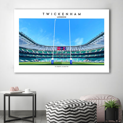 Twickenham Rugby Stadium, Iconic Rugby Stadium Wall Art Print, England Rugby Decor, Canvas Print Wall Art, Man Cave Gift