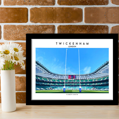 Twickenham Rugby Stadium, Iconic Rugby Stadium Wall Art Print, England Rugby Decor, Framed Art Print Wall Decor