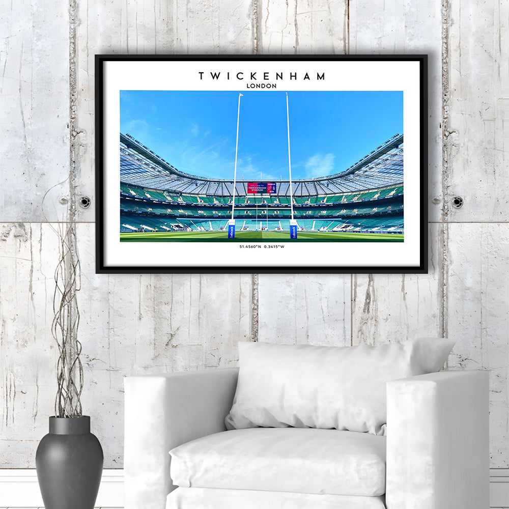 Twickenham Rugby Stadium, Iconic Rugby Stadium Wall Art Print, England Rugby Decor, Framed Canvas Print Wall Art