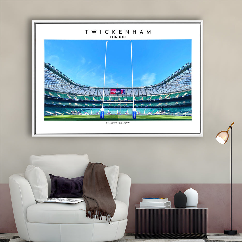 Twickenham Rugby Stadium, Iconic Rugby Stadium Wall Art Print, England Rugby Decor, Framed Canvas Print Wall Art