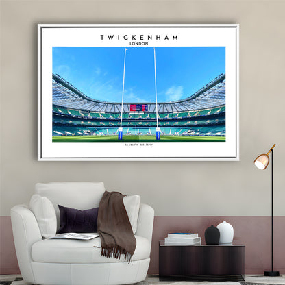 Twickenham Rugby Stadium, Iconic Rugby Stadium Wall Art Print, England Rugby Decor, Framed Canvas Print Wall Art