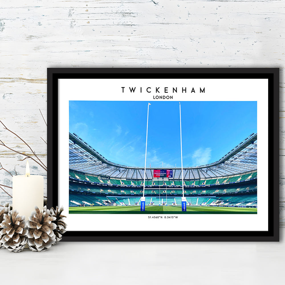 Twickenham Rugby Stadium, Iconic Rugby Stadium Wall Art Print, England Rugby Decor, Framed Canvas Print Wall Art