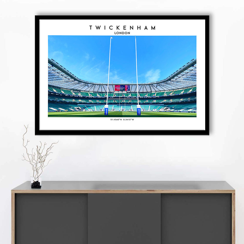 Twickenham Rugby Stadium, Iconic Rugby Stadium Wall Art Print, England Rugby Decor, Framed Art Print Wall Decor