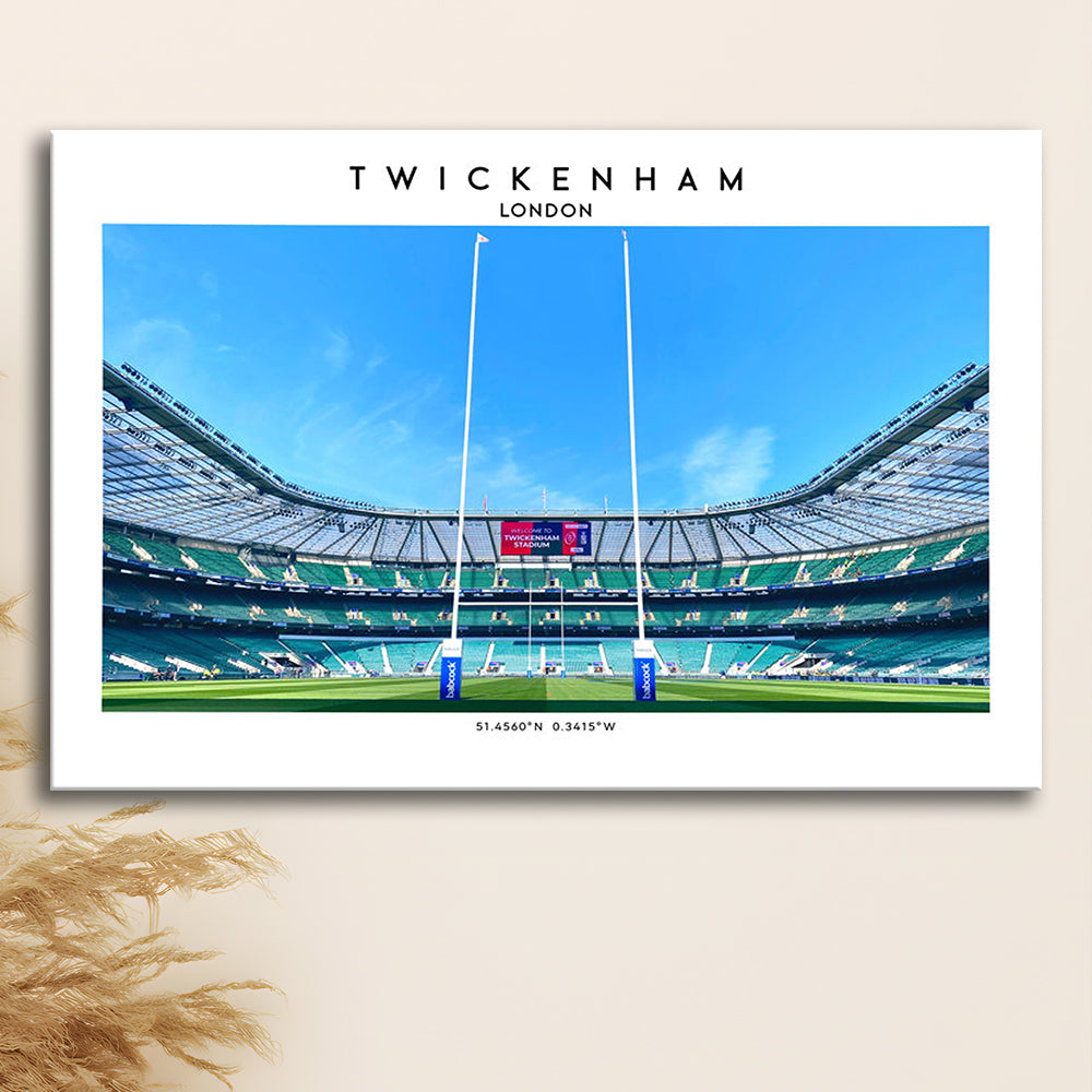 Twickenham Rugby Stadium, Iconic Rugby Stadium Wall Art Print, England Rugby Decor, Canvas Print Wall Art, Man Cave Gift