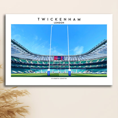 Twickenham Rugby Stadium, Iconic Rugby Stadium Wall Art Print, England Rugby Decor, Canvas Print Wall Art, Man Cave Gift