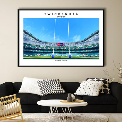 Twickenham Rugby Stadium, Iconic Rugby Stadium Wall Art Print, England Rugby Decor, Framed Canvas Print Wall Art