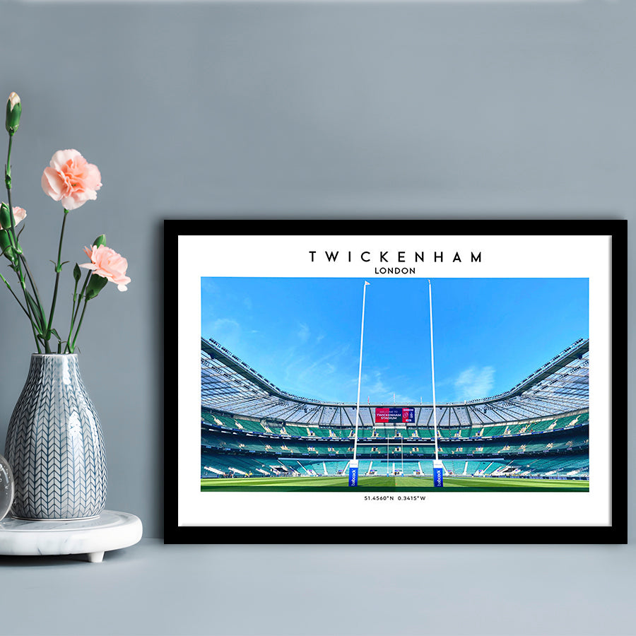Twickenham Rugby Stadium, Iconic Rugby Stadium Wall Art Print, England Rugby Decor, Framed Art Print Wall Decor