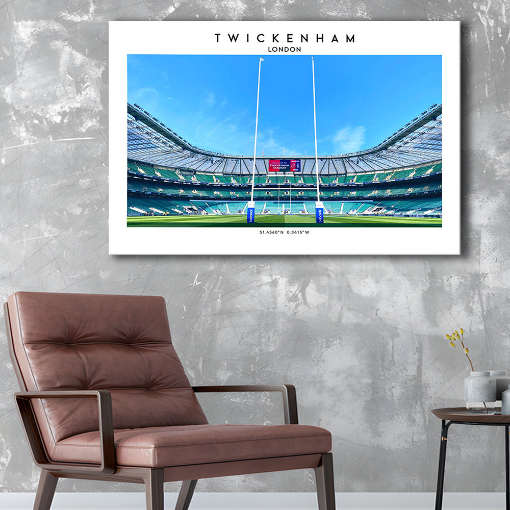 Twickenham Rugby Stadium, Iconic Rugby Stadium Wall Art Print, England Rugby Decor, Canvas Print Wall Art, Man Cave Gift