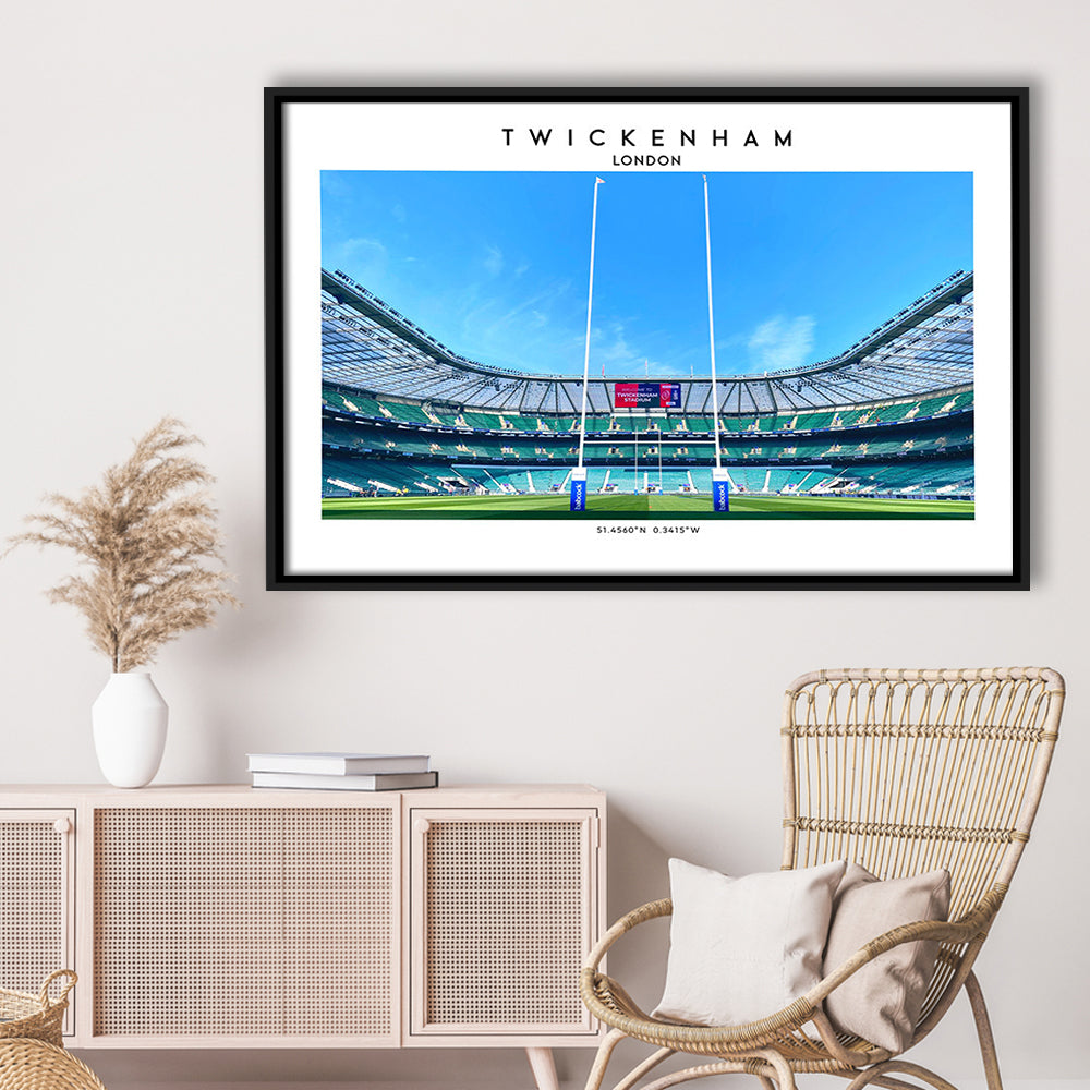 Twickenham Rugby Stadium, Iconic Rugby Stadium Wall Art Print, England Rugby Decor, Framed Canvas Print Wall Art