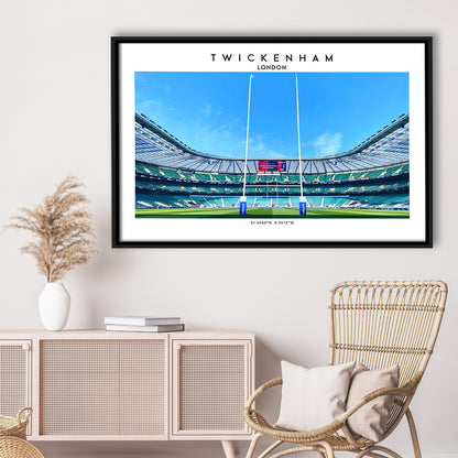 Twickenham Rugby Stadium, Iconic Rugby Stadium Wall Art Print, England Rugby Decor, Framed Canvas Print Wall Art