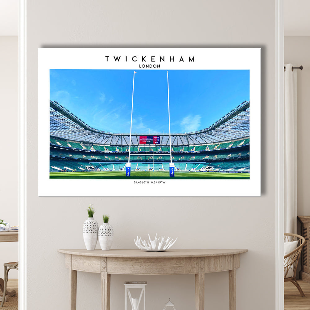 Twickenham Rugby Stadium, Iconic Rugby Stadium Wall Art Print, England Rugby Decor, Canvas Print Wall Art, Man Cave Gift