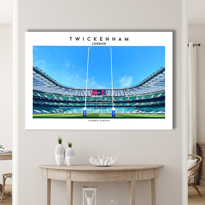 Twickenham Rugby Stadium, Iconic Rugby Stadium Wall Art Print, England Rugby Decor, Canvas Print Wall Art, Man Cave Gift