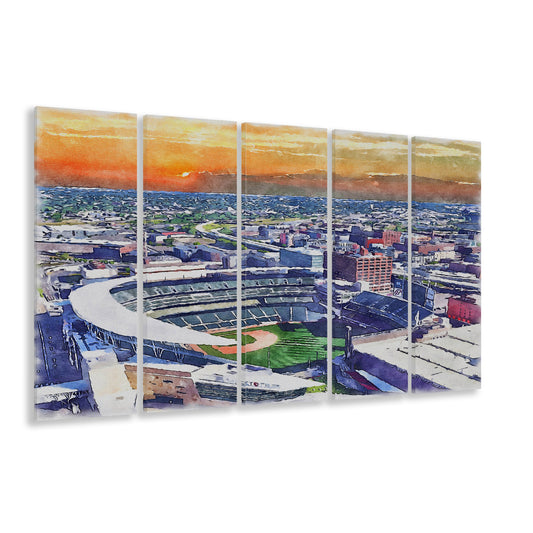 Twins Baseball Stadium, Target Field Watercolor, Sport Art, Extra Large Canvas Print Wall Art