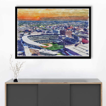 Twins Baseball Stadium, Target Field Watercolor, Sport Gift Art, Framed Art Print Wall Decor