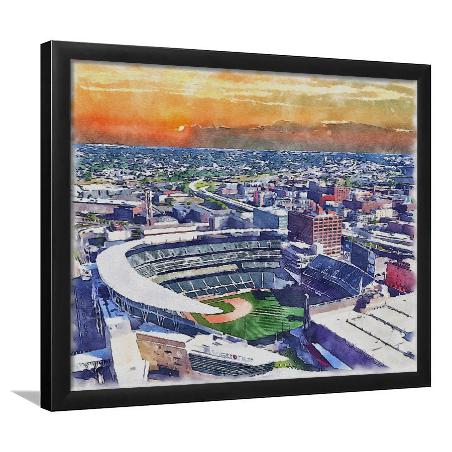 Twins Baseball Stadium, Target Field Watercolor, Sport Gift Art, Framed Art Print Wall Decor