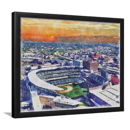 Twins Baseball Stadium, Target Field Watercolor, Sport Gift Art, Framed Art Print Wall Decor