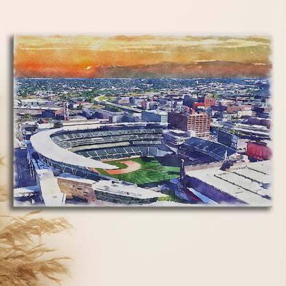 Twins Baseball Stadium, Target Field Watercolor, Sport Art, Gifts for him, Canvas Print Wall Art