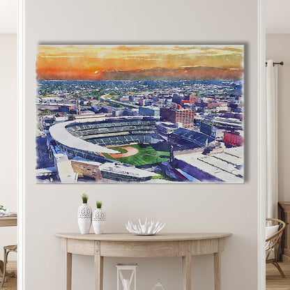 Twins Baseball Stadium, Target Field Watercolor, Sport Art, Gifts for him, Canvas Print Wall Art