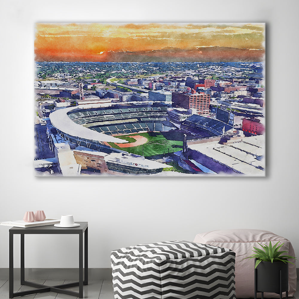 Twins Baseball Stadium, Target Field Watercolor, Sport Art, Gifts for him, Canvas Print Wall Art