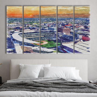 Twins Baseball Stadium, Target Field Watercolor, Sport Art, Extra Large Canvas Print Wall Art