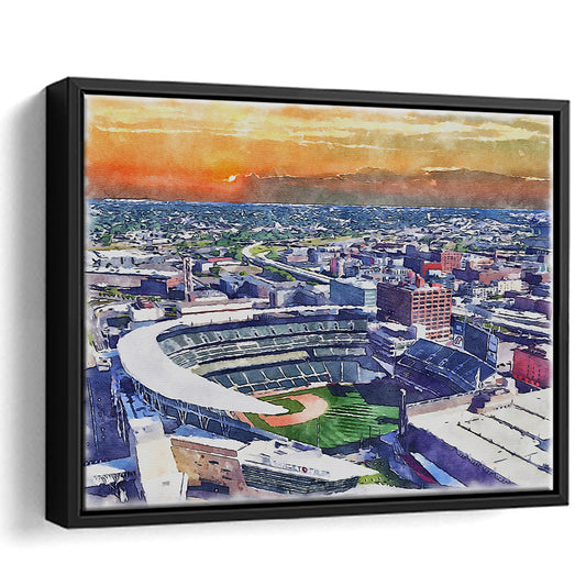 Twins Baseball Stadium, Target Field Watercolor, Sport Gift Art, Framed Canvas Print Wall Art