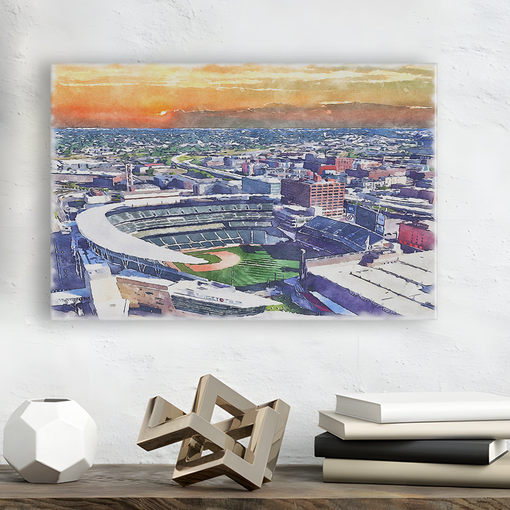 Twins Baseball Stadium, Target Field Watercolor, Sport Art, Gifts for him, Canvas Print Wall Art