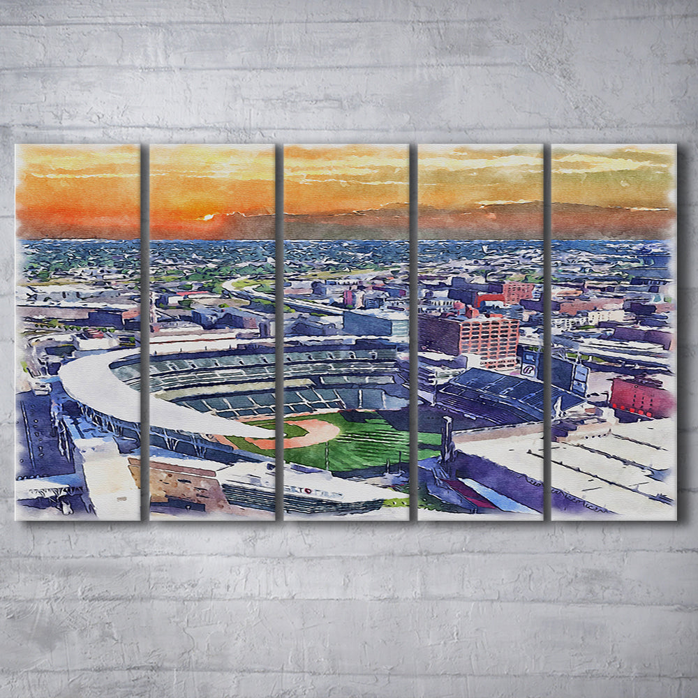 Twins Baseball Stadium, Target Field Watercolor, Sport Art, Extra Large Canvas Print Wall Art