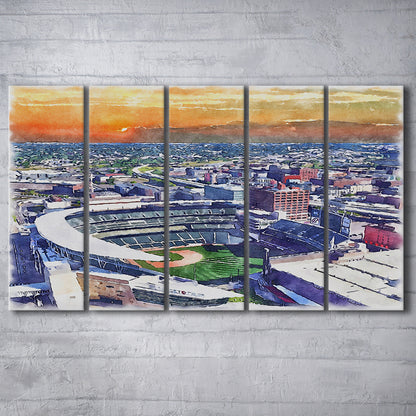 Twins Baseball Stadium, Target Field Watercolor, Sport Art, Extra Large Canvas Print Wall Art
