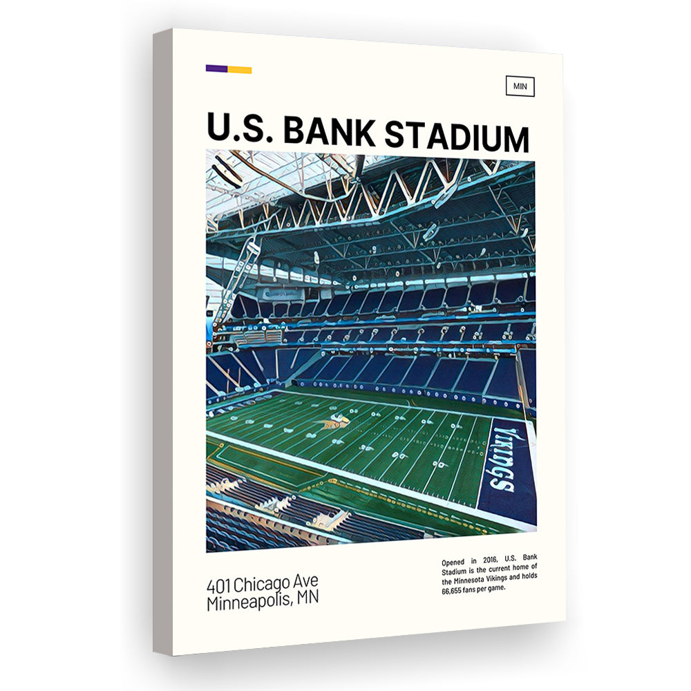 U.S. Bank Stadium Print, Minnesota Vikings Stadium Canvas Art, Fan Gifts, Sport Art, Canvas Print Wall Art