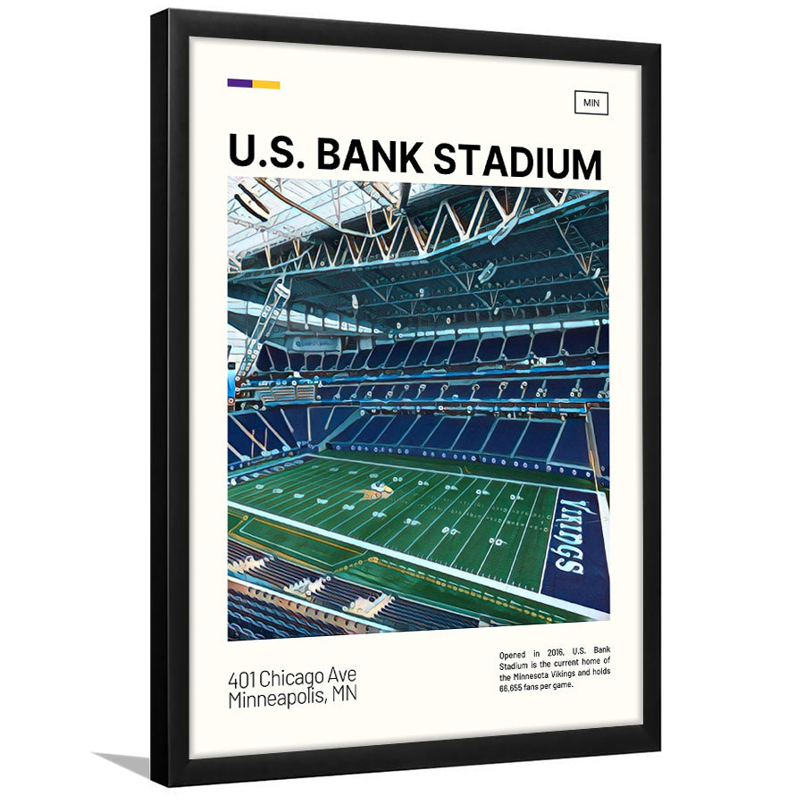 U.S. Bank Stadium Print, Minnesota Vikings Stadium Art, Gifts for him, Sport Art, Framed Art Print Wall Decor