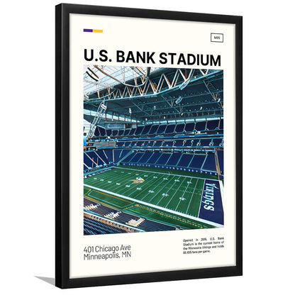 U.S. Bank Stadium Print, Minnesota Vikings Stadium Art, Gifts for him, Sport Art, Framed Art Print Wall Decor